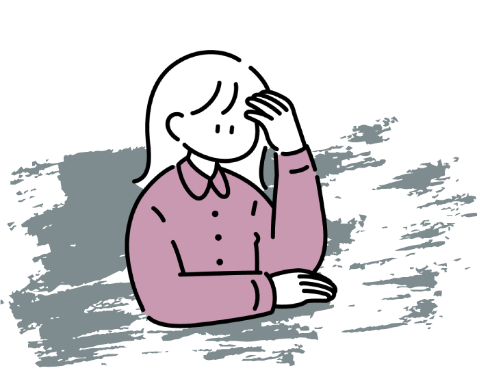 悩んでいる女の子のイラスト